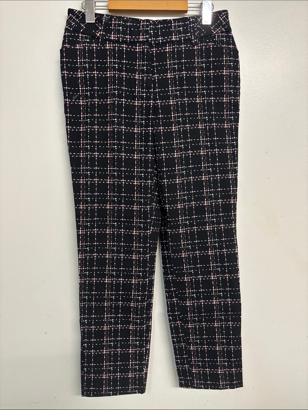 Cleo Black Plaid Pants with Pink Windowpane - Sz: 4